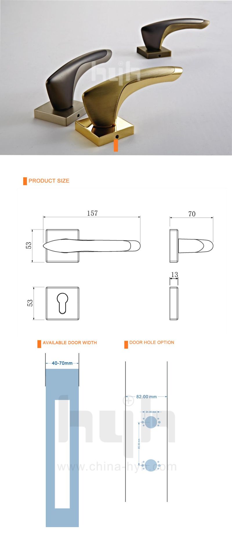 Elegant European New Style Zinc Alloy Mortise Door Lock Euro Standard Double High Grade Zinc Alloy Door Handle