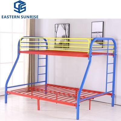 Children Room Twin Over Full Bunk Bed Metal Double Bed
