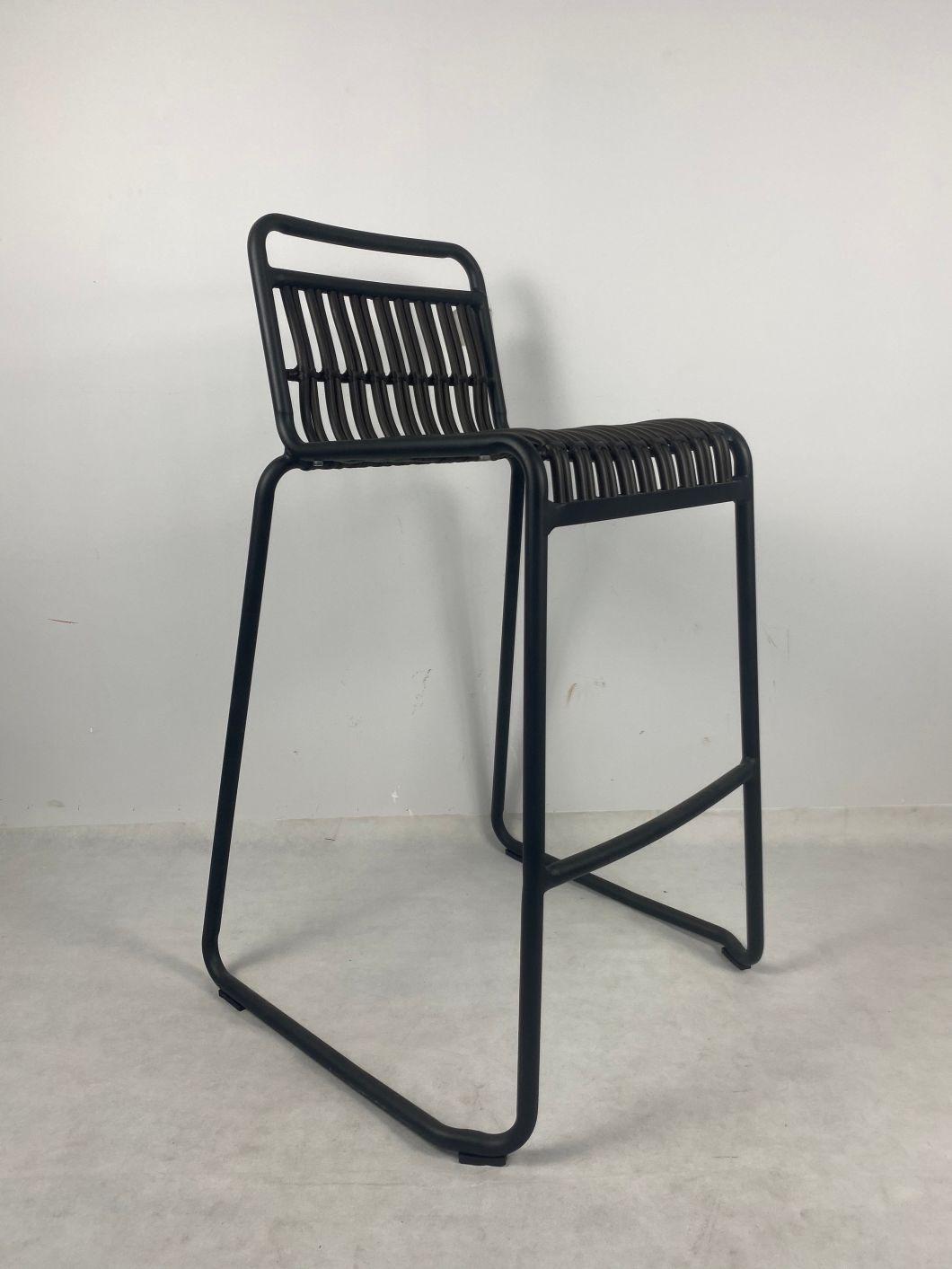 Simplish Look Aluminum Wicker Weaving Bistro Chair Furniture