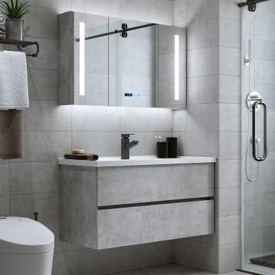 European Market Design Home Hotel Apartment Bathroom Sink Cabinet Plywood Wooden Wall Hung Bathroom Vanity Furniture with Mirror