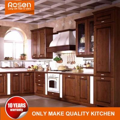 Wholesale European Style Cherry Solid Wood Kitchen Cabinet Furniture