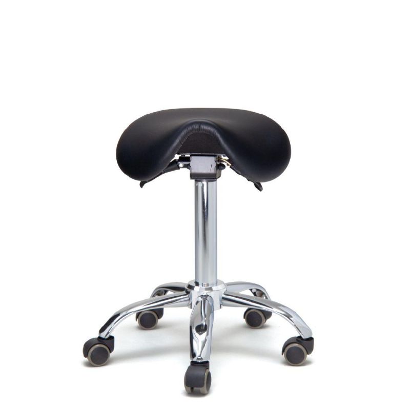 Saddle Stool Massage Rolling Work Chair 360 Rotate Height Adjustable, Adjustable Hydraulic Stool on Wheels for Beauty Salon