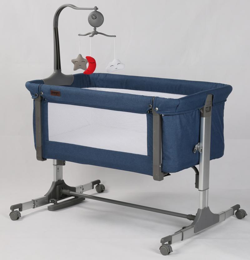 Removable Crib Height Adjustment Bed Cot with Wheels