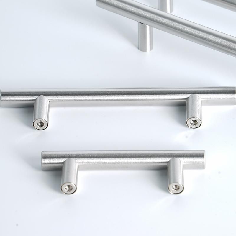Factory Price Furniture Kitchen Hardware Accessories Stainless Steel T-Shape Door Handle Ss201 Hollow T Bar Shape Handles Bathroom Cabinet Drawer Pull Handle