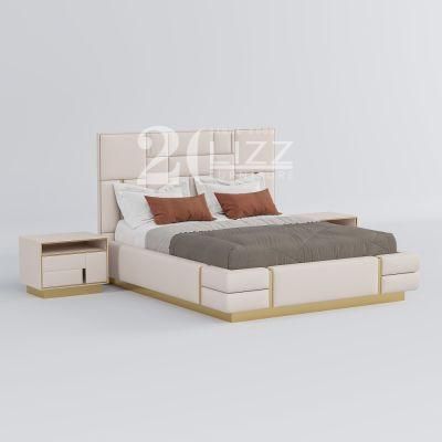 Wholesale Modern Luxury Hotel Home Funriture Rectangle Wooded Bedding Set Queen Size Bedroom Bed