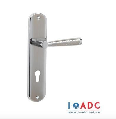 High Quality Nickel Polished Color Aluminum Alloy Handle on Aluminum Plate for Wooden Door