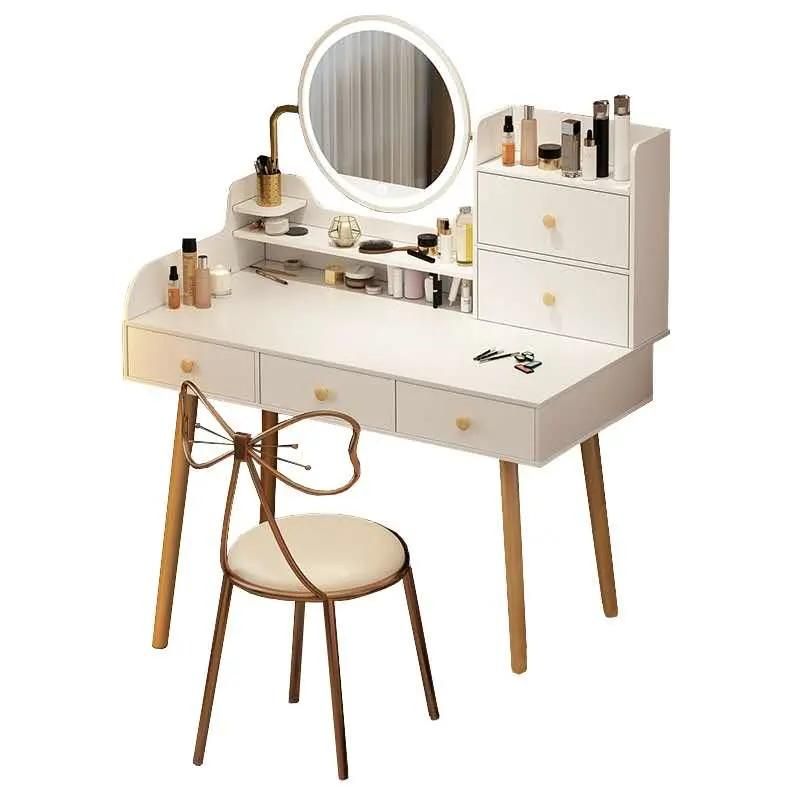 Dressing Table with Lockers, Desk with Mirror