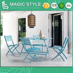 Outdoor Aluminum Folding Chair Balcony Folding Table Patio Rattan Furniture Garden Dining Set