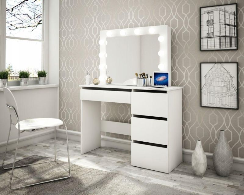 European Furniture Make up Vanity Desk LED Light Makeup Dressing Table with Mirror