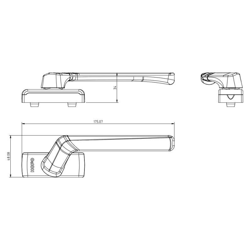 Minimalist Beauty pH904 Square Spindle Handle From Hopo