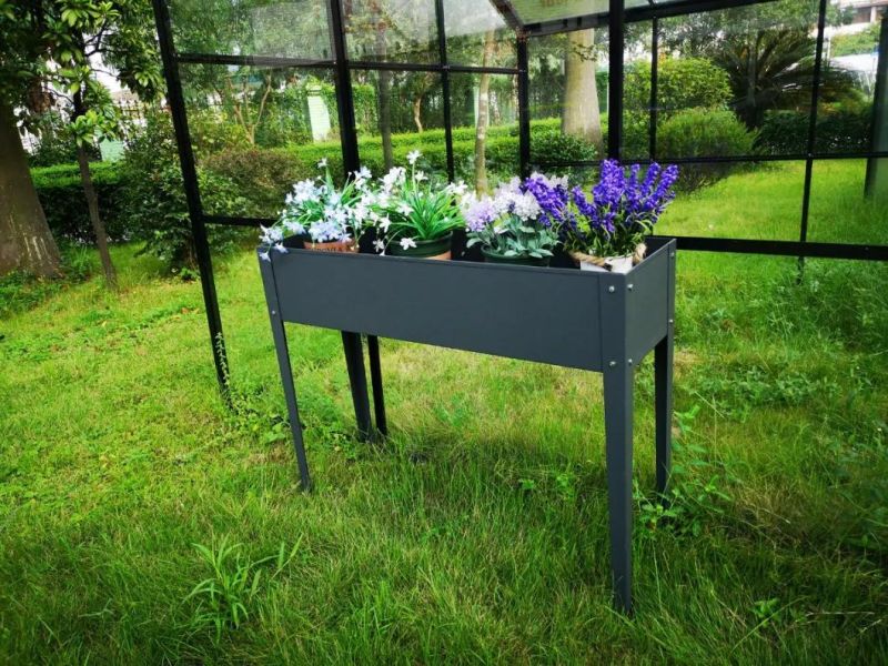 Outdoor Galvanized Steel Raised Garden Bed Planter for Vegetables Grass Lawn Yard