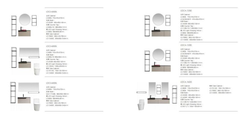in Stock European New Design Modern Style Wall Mount Bathroom Vanity Cabinet