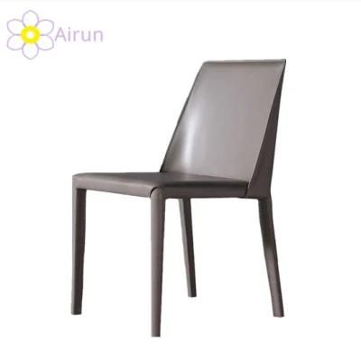 Factory Supply Nordic Italian Minimalist Light Luxury Dining Chair Simple Modern Small Apartment Cafe Hotel Leather Chair