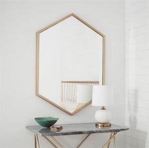 Nordic Custom Hexagonal Mirror Iron Dressing Mirror Decorative Mirror Wall Mounted Bathroom Mirror