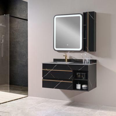 Factory China Hangzhou Ceramics American European Style Bathroom Wooden Basin Cabinet Vanity with Mirror