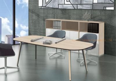 European Simple Office Furniture Wooden Conference Oval Meeting Table Project Use