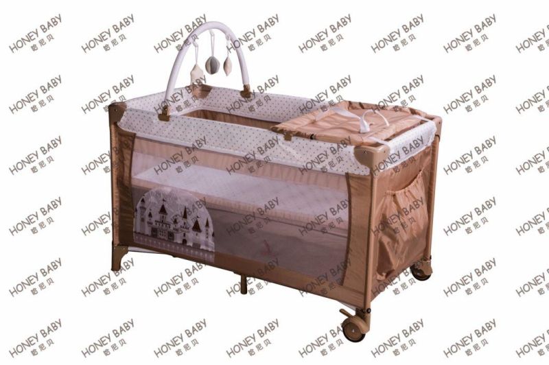 Fancy Waterproof Babybed, Safety Nursery Baby Cot Bed Fashion Playpen Crib for Children