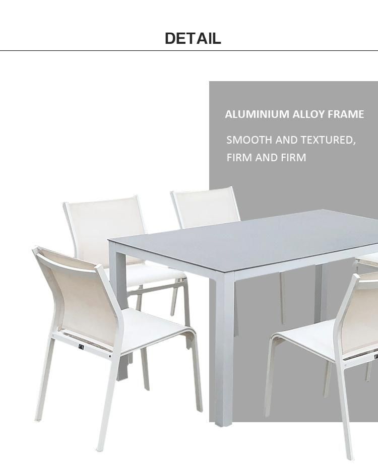 Foshan European OEM Patio Table Rectangle Outdoor Dining Furniture Sets