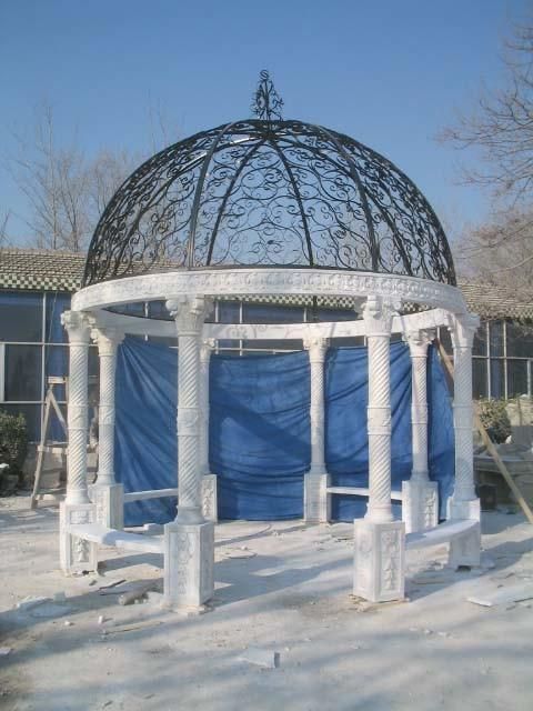 Beautiful European Style Marble Dome Gazebo with Eight Columns Manufacturer in China