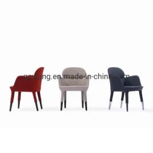 European Style PVC Leather Dining Chair with Metal Legs