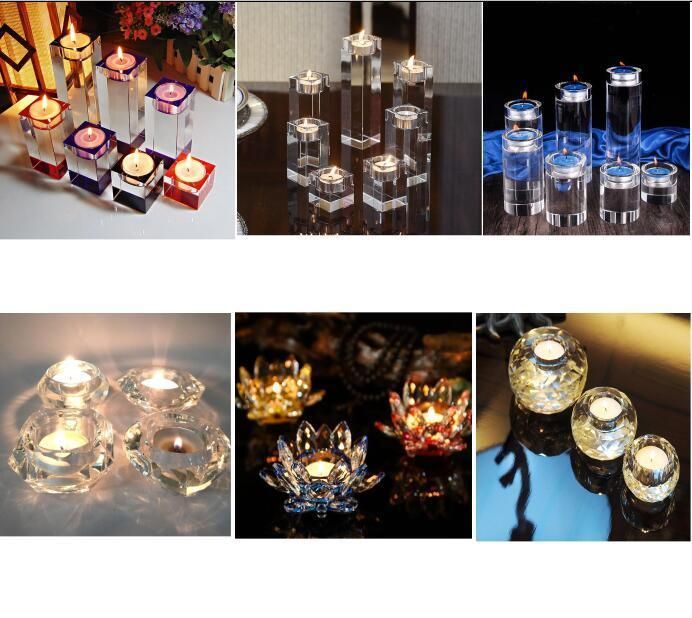 Crystal Glass Chirstmas Tree Candle Tray Cross Candle Holders for Holiday Decoration
