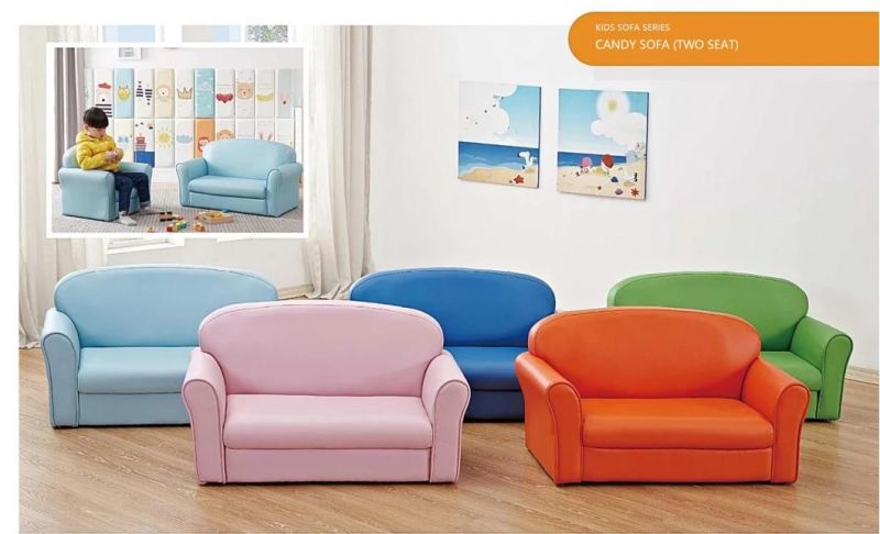 Wholesale Leather Baby Nursery Sofa, Modern Kids Room Sofa, Living Room Baby Sofa, Children Playground Sofa, Preschool and Kindergarten Day Care Center Sofa