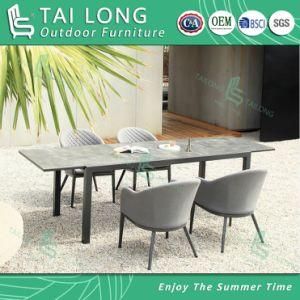 Garden Rope Weaving Dining Chair with Extension Table Patio Furniture