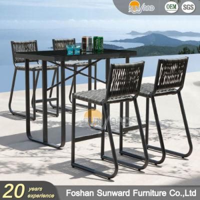 Restaurant Cafe Outdoor All-Weather Synthetic Rattan Terrace Bar Chair