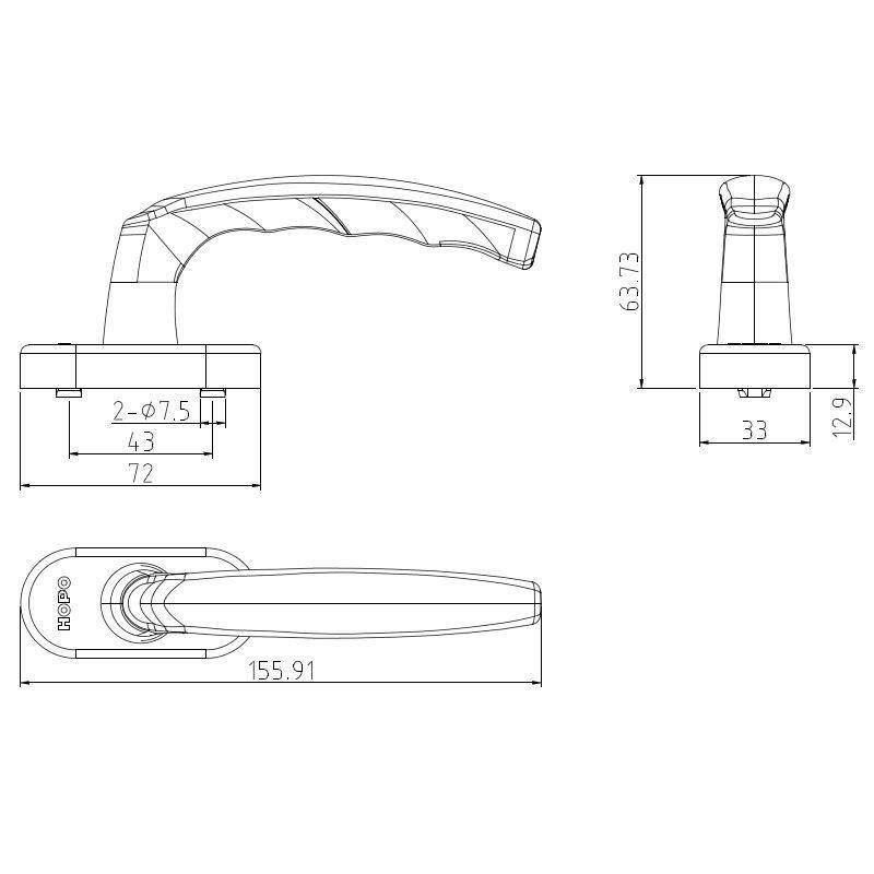 Aluminum Alloy Window and Door Handle of Hopo