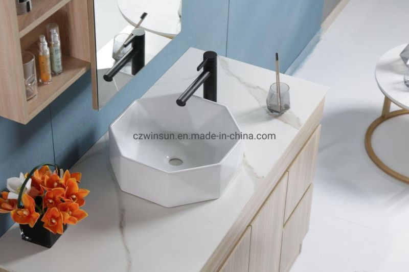 European Style Table Mounted Art Basin Ceramic Bathroom Sink