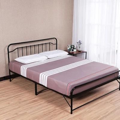 Furniture of Metal Bed White Frame Durable Single Double King Size for Hotel- Home- Dormitory