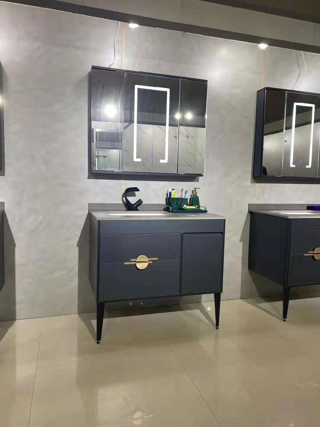 MDF Solid Wooden Plywood Floor Modern European Bathroom Cabinets