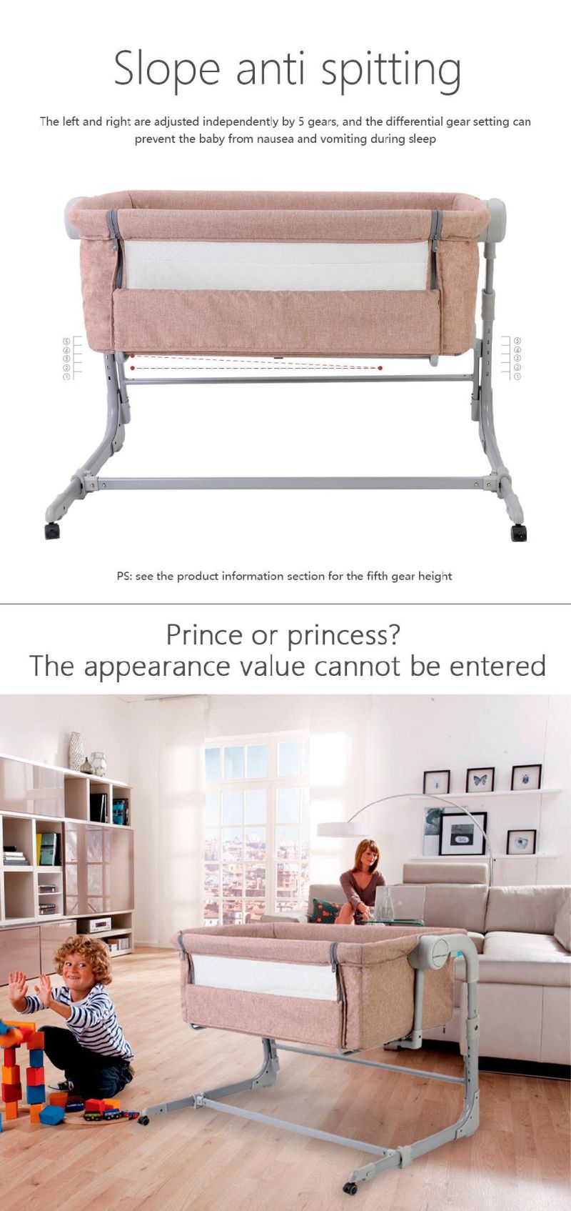 China Wholesale New Products Factory Custom Made Multi-Function Bed Side Crib