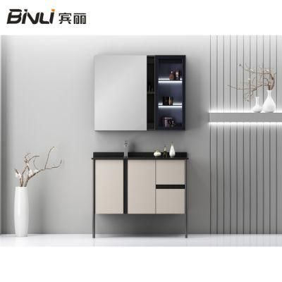 European Sanitary Ware Style 800mm/900mm/1000mm Plywood MDF Melamine Bathroom Vanity with Smart Mirror Cabinet