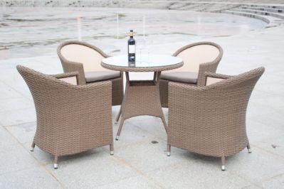 Unfolded Customized OEM Foshan Black Table Outdoor Wicker Dining Chairs