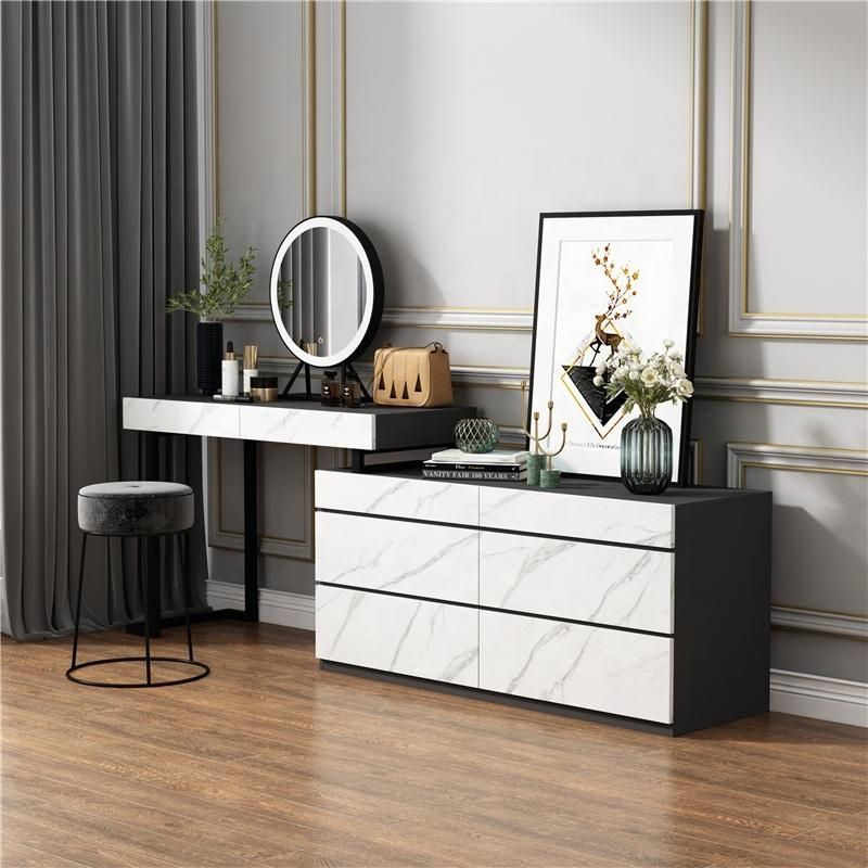 European Bedroom Wooden Chest Drawer Furniture Dressers 6 Drawers Modern Gloss