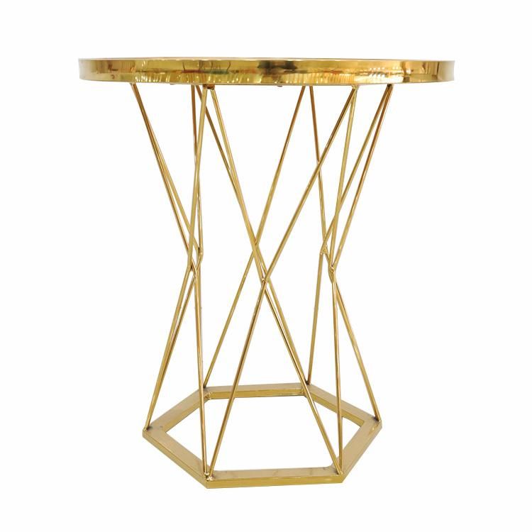 European Modern Living Room Furniture Stainless Steel Gold Marble Center Round Coffee Table