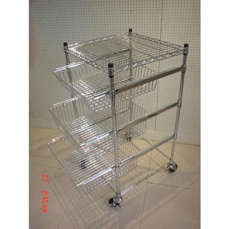 3 Tier Kitchen Storage Rack Trolley Rolling Cart with Wheels