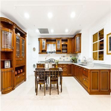 Elegant Style Modern Rectangular Wooden Kitchen Cabinet Dining Table Set