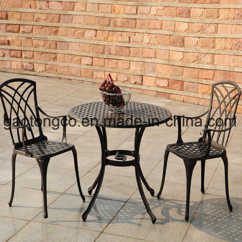3 Piece Outdoor Cast Aluminum Bistro Set Balcony Furniture for All Weather Use