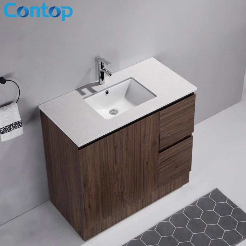 Water Resistant Hotel Single Sink Modern Floor Mount Cabinet Bathroom Vanity