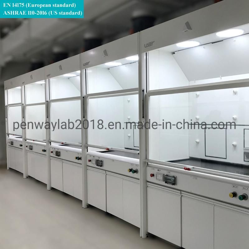 En14175 European Standard and Ashrae110-2016 Us Standard Lab Fume Cupboard Lab Fume Hood