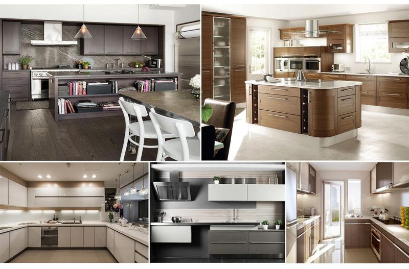 Modern Aluminium Kitchen Cabinets Wooden Grain Wood Cabinet Home Hotel Building Furniture