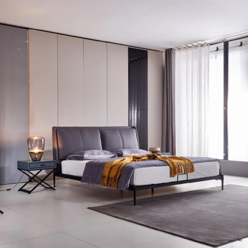 Hot Sale Nordic European Style Bedroom Furniture King Queen Size Metal Bed