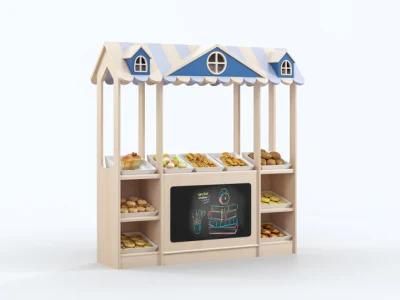 Fashionable Multifunctional Kindergarten Cabinets Wooden Kids Roleplaying Booth Furniture