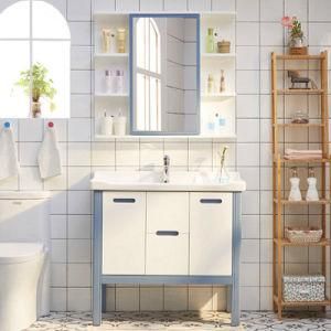 Northern European Style Solid Wood Bathroom Vanity with Floor Mounting-8833