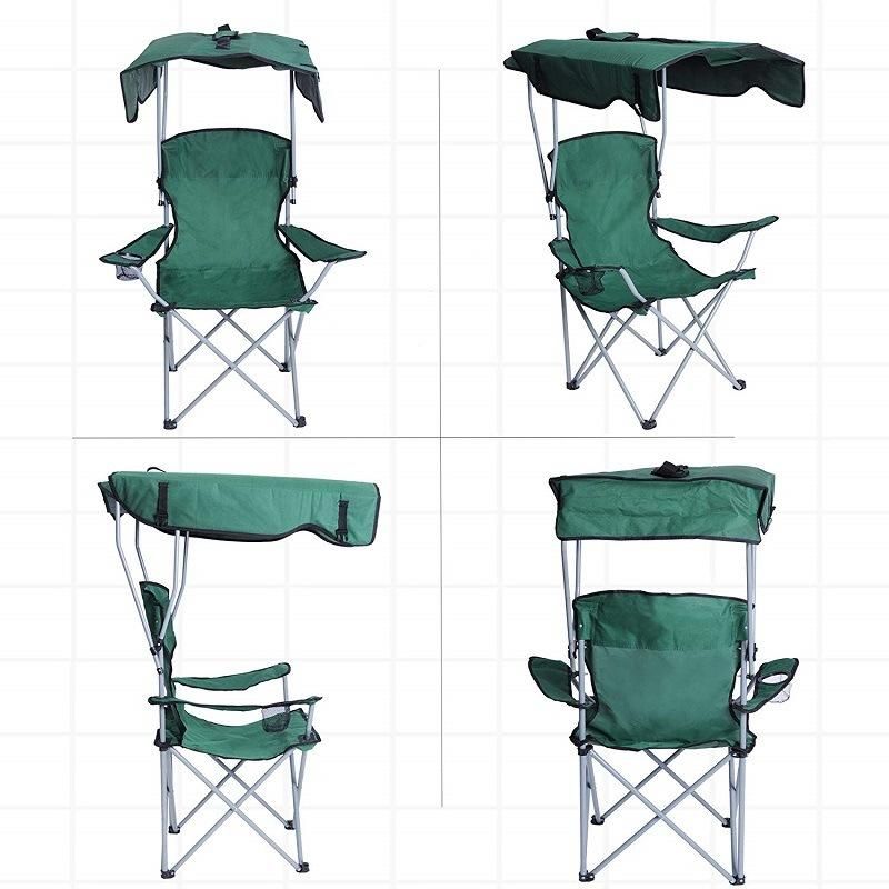 Sun Umbrella Handrail Beach Chair Portable Folding Outdoor Children Camping Chair