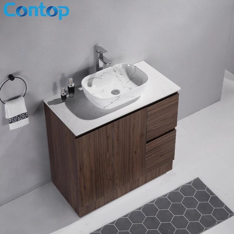 European Sanitary Ware Melamine Wash Basin Bathroom Vanity with Cabinet