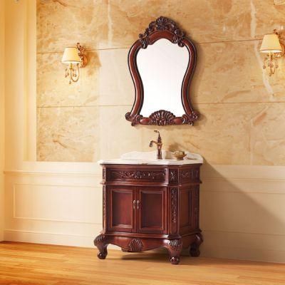 European Style Single Basin Bathroom Cabinet Solidwood 6013