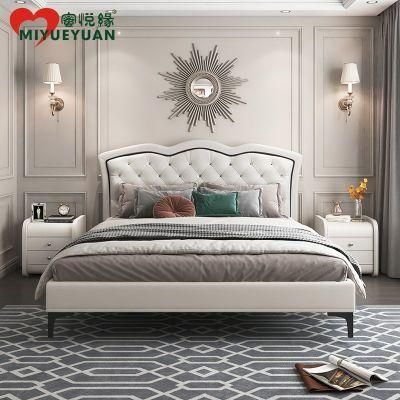 China Foshan Modern Bedroom Furniture Double Beds for Home or Hotel Use
